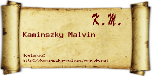 Kaminszky Malvin névjegykártya